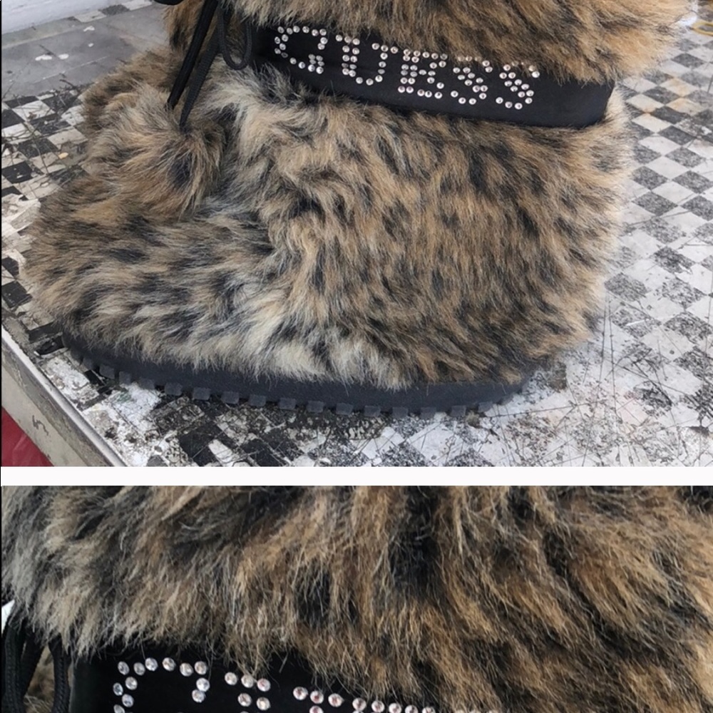 GUESS FURY BOOT SLIPPERS GIRLS SIZE 13.5